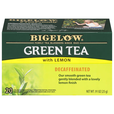 Front view of Green Tea with Lemon box of 20 tea bags