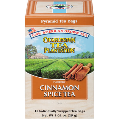Front of Charleston Tea Cinnamon Spice Tea box
