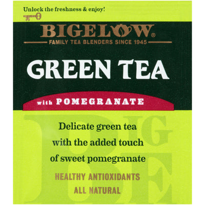 Foil packet of Green Tea With Pomegranate